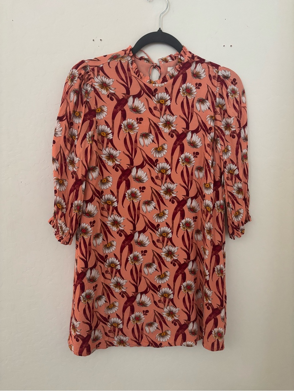 Forever 21 Floral Mod Shift Dress Pink Daisy Print Size Small